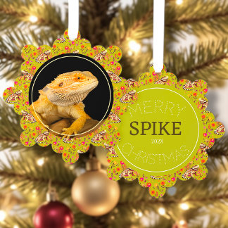 Bearded Dragon Christmas Personalised Tree Decoration Card