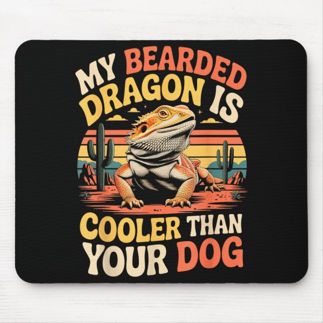 Bearded Dragon Cooler Reptile Animal Beardie Beard Mouse Mat (Front)