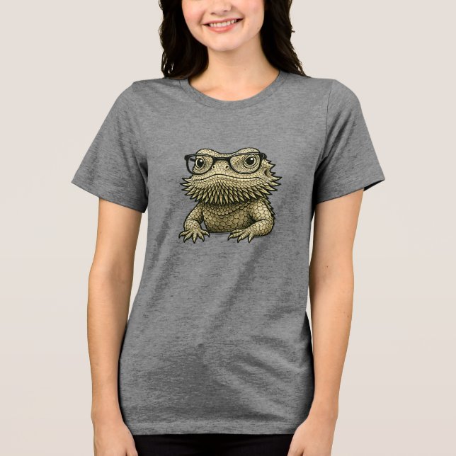 Bearded Dragon • Cute Beardie Design Tri-Blend Shirt (Front)