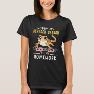 Bearded Dragon Cute Lizard  Beardie Ate My Homewor T-Shirt