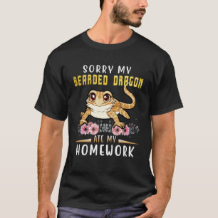 Bearded Dragon Cute Lizard  Beardie Ate My Homewor T-Shirt