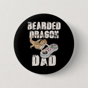 Bearded Dragon Dad Video Game Reptiles Pagona Game 6 Cm Round Badge
