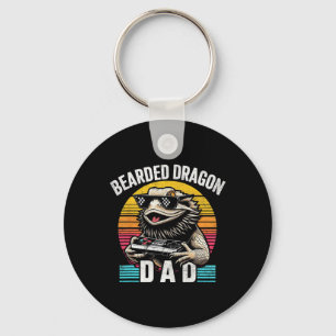 Bearded Dragon Dad Vintage Video Game Lizard Repti Key Ring
