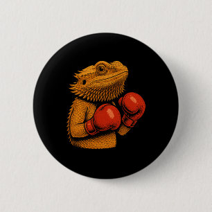 Bearded Dragon Dressed As A Boxer Funny Boxing 6 Cm Round Badge