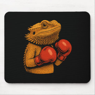 Bearded Dragon Dressed As A Boxer Funny Boxing  Mouse Mat