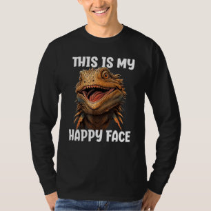 Bearded Dragon for Women Girls Kids Happy Face Re T-Shirt