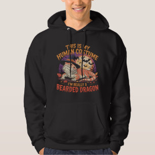 Bearded Dragon Funny Witch Halloween Design Hoodie