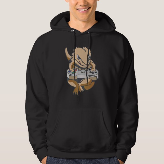 Bearded Dragon Gamer Boys Kids Video Game Players  Hoodie (Front)