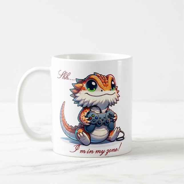 Bearded Dragon Gamer Coffee Mug (Left)