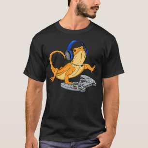 Bearded Dragon Gamer Video Game Headphone Lizard H T-Shirt