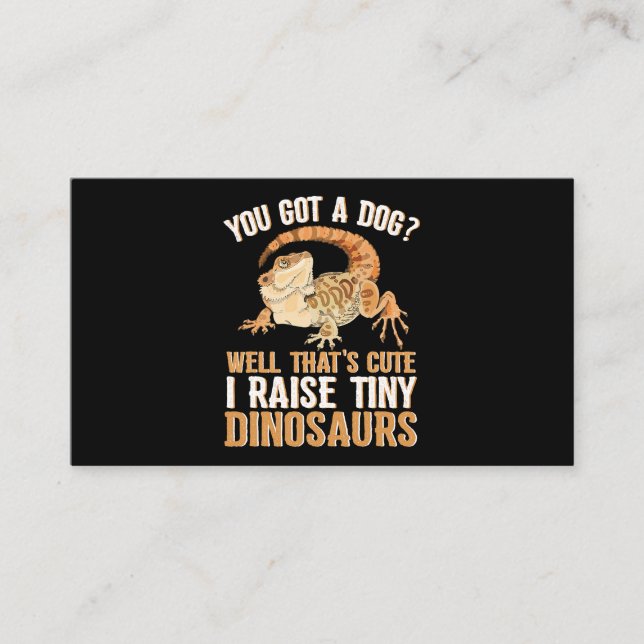Bearded Dragon Gift Men Women Funny I Raise Tiny D Business Card (Front)
