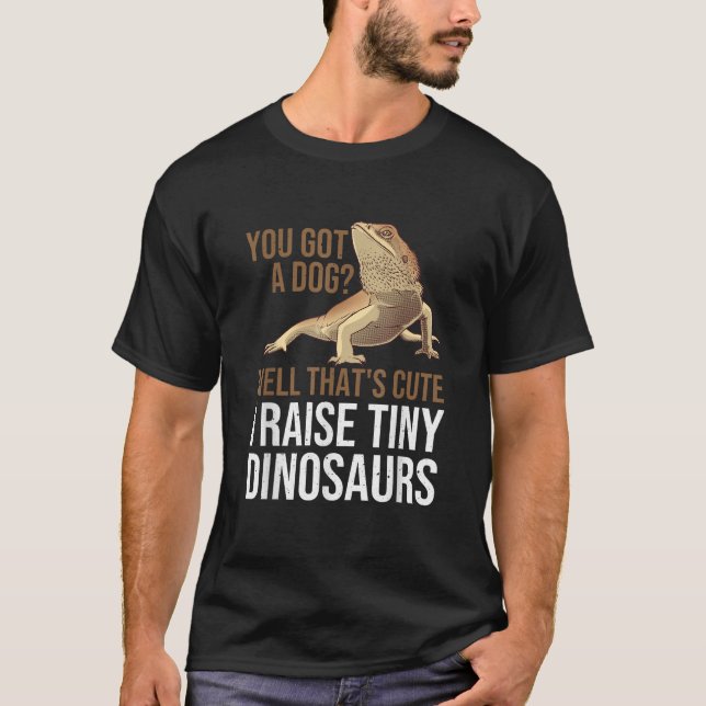 Bearded Dragon Gift Men Women Funny I Raise Tiny D T-Shirt (Front)