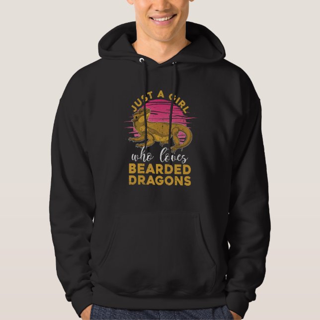 Bearded Dragon Girls Women Reptile Pet Bearded Dra Hoodie (Front)