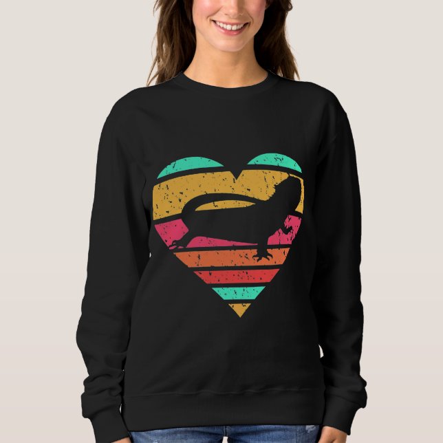 Bearded Dragon Heart Pet Reptile Lizard Sweatshirt (Front)