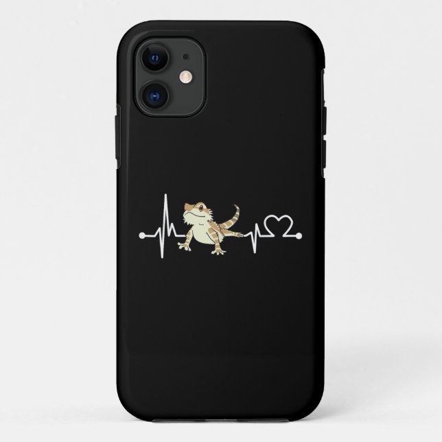 Bearded Dragon Heartbeat Funny Animal Case-Mate iPhone Case (Back)
