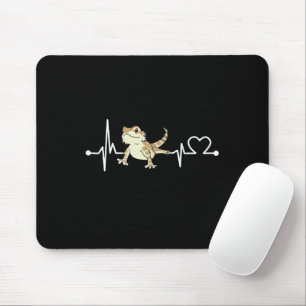 Bearded Dragon Heartbeat Funny Animal Mouse Mat