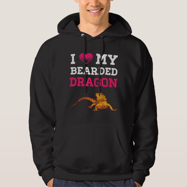 Bearded Dragon I Love My Bearded Dragon Men Women Hoodie (Front)