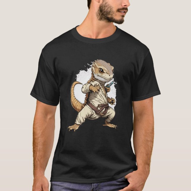 Bearded Dragon Judo Kickboxing Wrestling Karate Ma T-Shirt (Front)