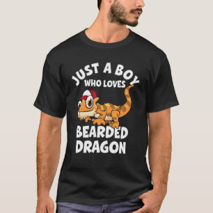 Bearded Dragon Just A Boy Men's Pagona Lizard And T-Shirt