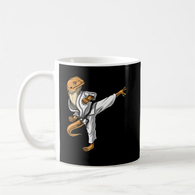 Bearded Dragon Karate Coffee Mug (Left)
