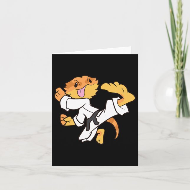 Bearded Dragon Karate Samurai Lizard Bearded Drago Card (Front)