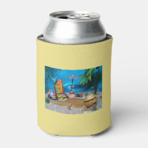 Bearded Dragon "Life's a Beach" Beer Cosy Can Cooler