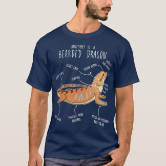 Bearded Dragon Lizard Reptile Anatomy 3 T-Shirt