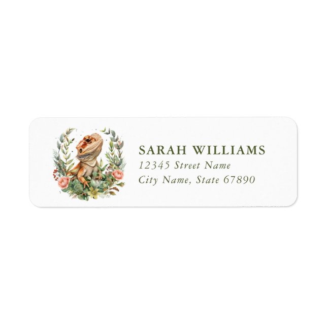 Bearded Dragon Lizard Return Address Labels (Front)