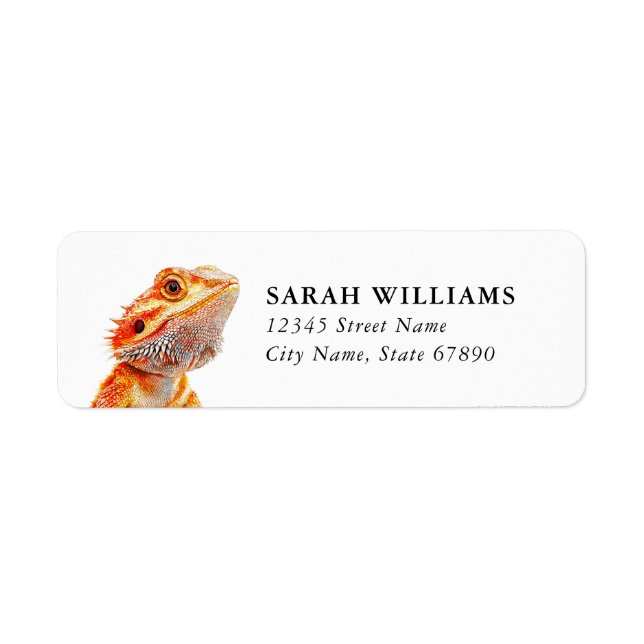 Bearded Dragon Lizard Return Address Labels (Front)