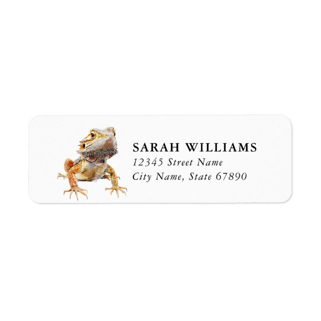 Bearded Dragon Lizard Return Address Labels (Front)