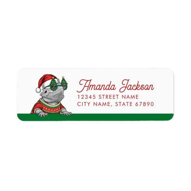 Bearded Dragon Lizard Return Address Labels (Front)