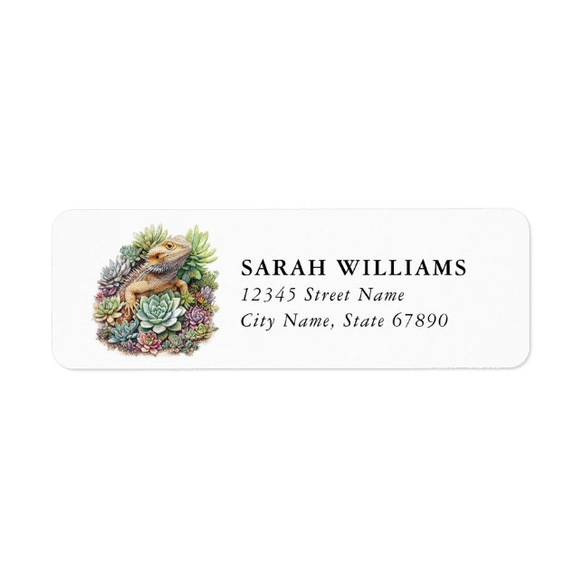 Bearded Dragon Lizard Return Address Labels (Front)