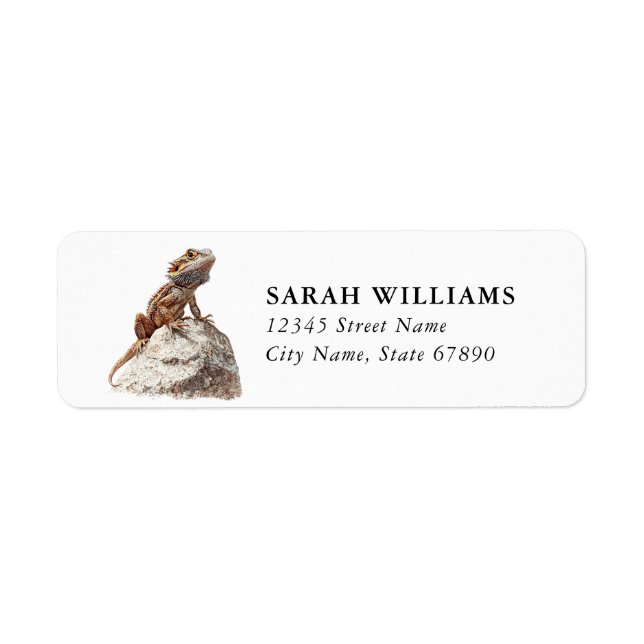 Bearded Dragon Lizard Return Address Labels (Front)
