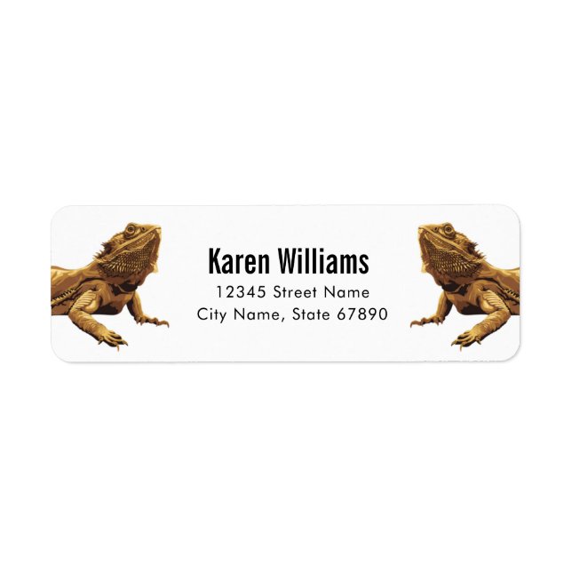 Bearded Dragon Lizard Return Address Labels (Front)