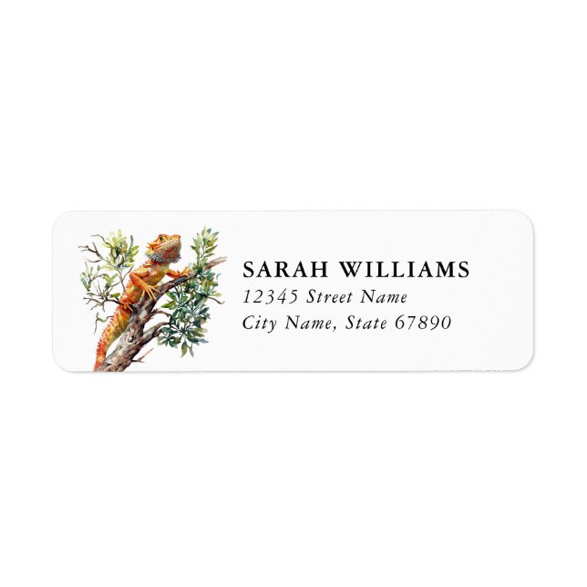 Bearded Dragon Lizard Return Address Labels (Front)