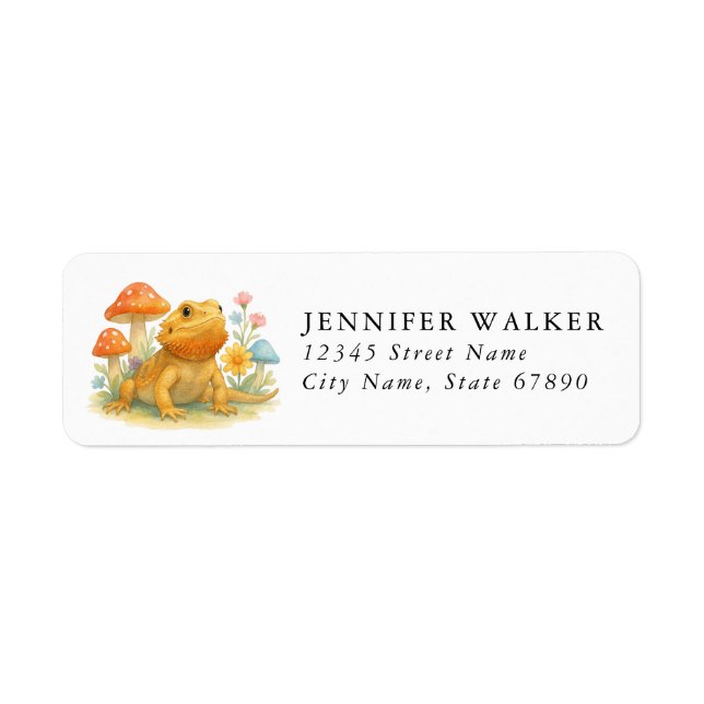 Bearded Dragon Lizard Return Address Labels (Front)