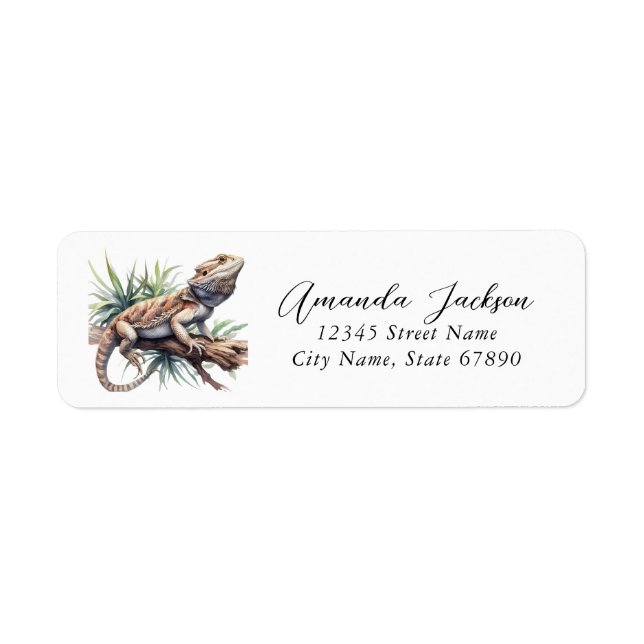 Bearded Dragon Lizard Return Address Labels (Front)