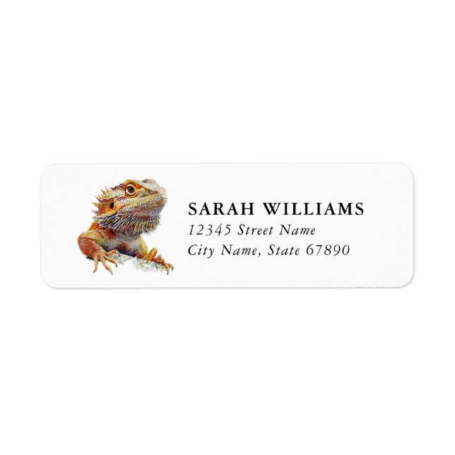 Bearded Dragon Lizard Return Address Labels (Front)