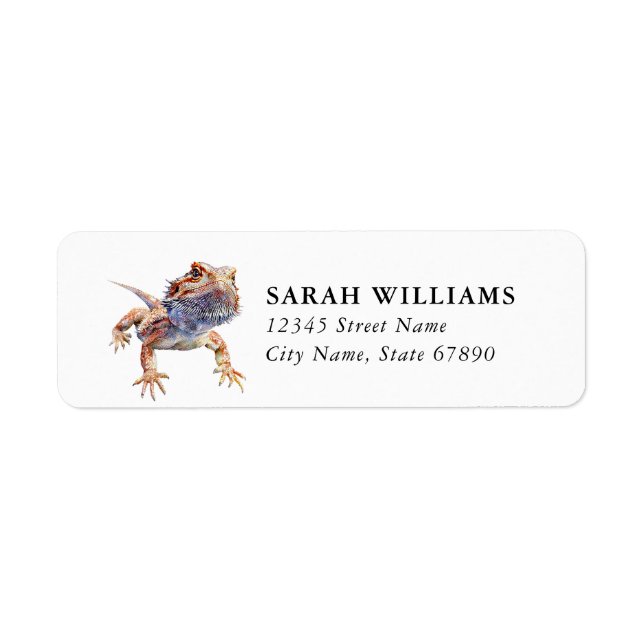 Bearded Dragon Lizard Return Address Labels (Front)