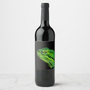 Bearded dragon lizard wine label