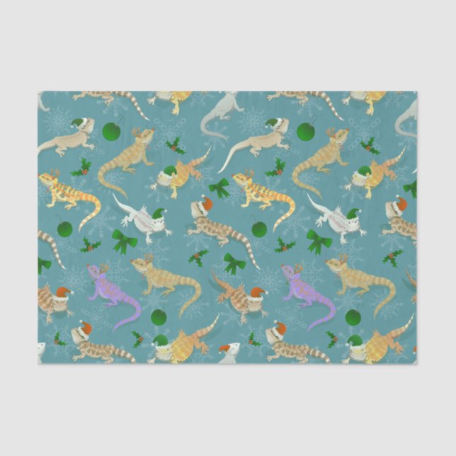 Bearded Dragon Morph Holiday Ice Tissue Paper (Front)