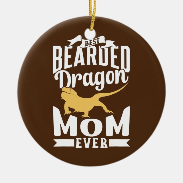 Bearded Dragon Mum Beard Lizard  Ceramic Tree Decoration (Front)