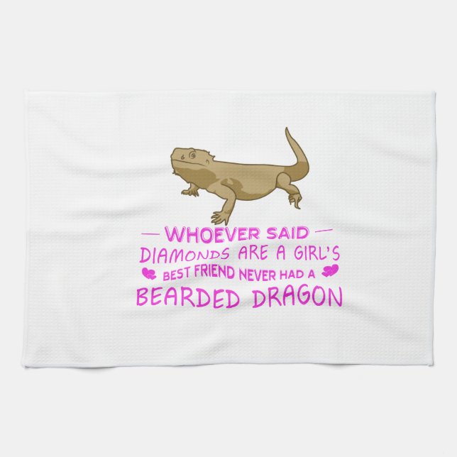 Bearded Dragon Mummy Tea Towel (Horizontal)