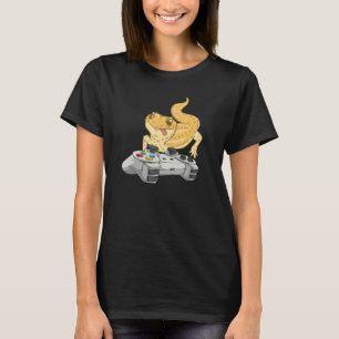 Bearded Dragon Playing Video Game  Reptile Lizard  T-Shirt