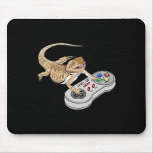 Bearded Dragon Playing Video Game Reptiles Pagona Mouse Mat