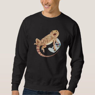 Bearded Dragon Playing Video Game Reptiles Pagona  Sweatshirt