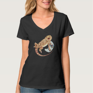 Bearded Dragon Playing Video Game Reptiles Pagona T-Shirt