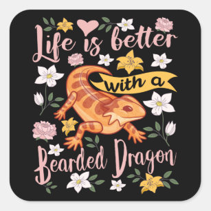 Bearded Dragon Pogona Saying Square Sticker