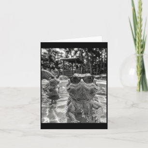 Bearded Dragon Pool Selfie Funny Summer Vibe Swim Card
