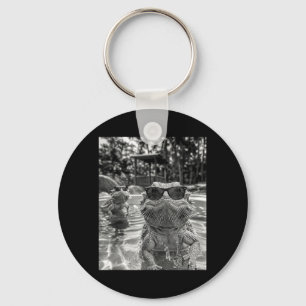 Bearded Dragon Pool Selfie Funny Summer Vibe Swim Key Ring